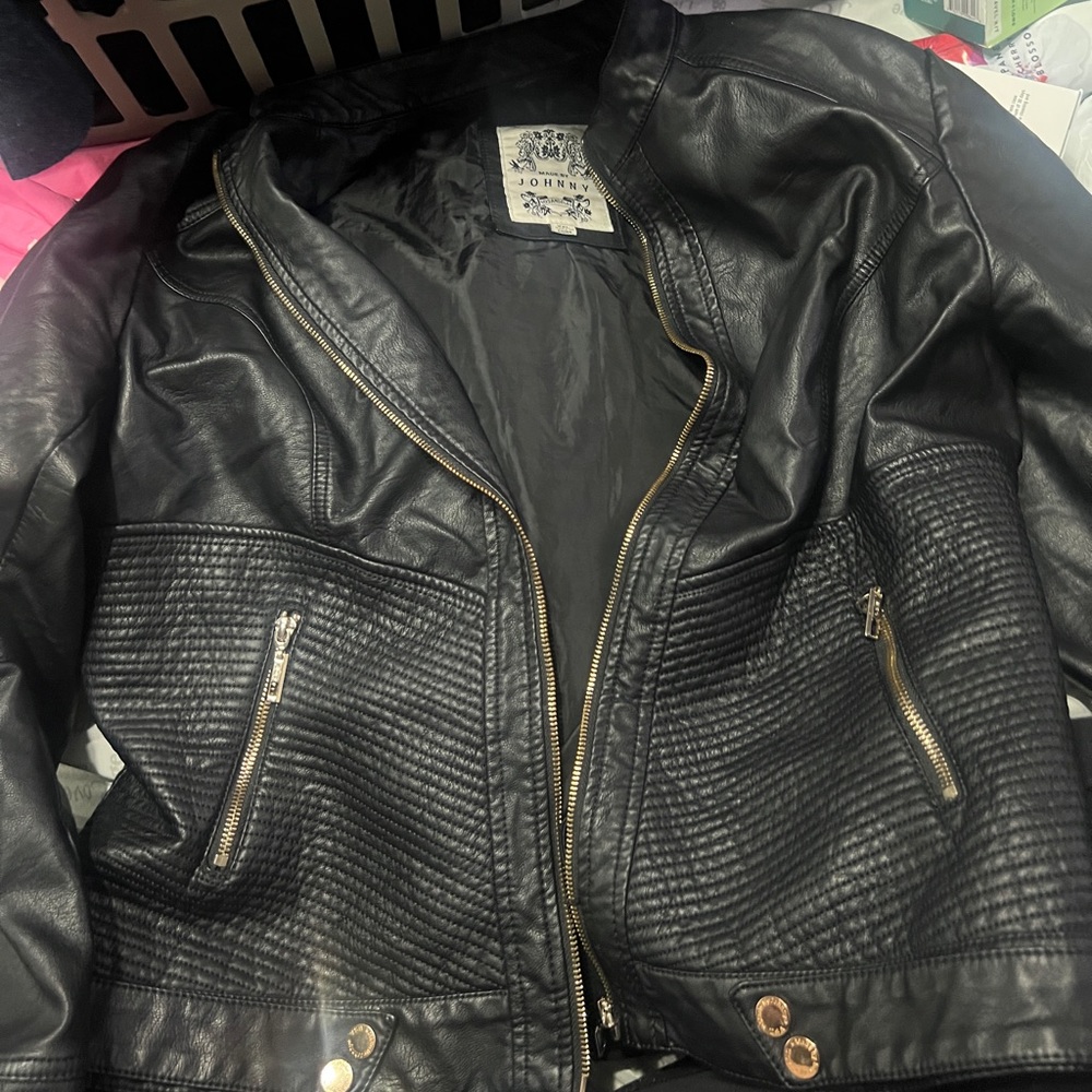 Made By Johnny Black Vegan Leather Jacket